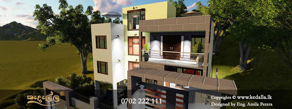 4 Bedroom Three Story Urban House Plans, Inner City House Plans and House Constructions in Sri Lanka