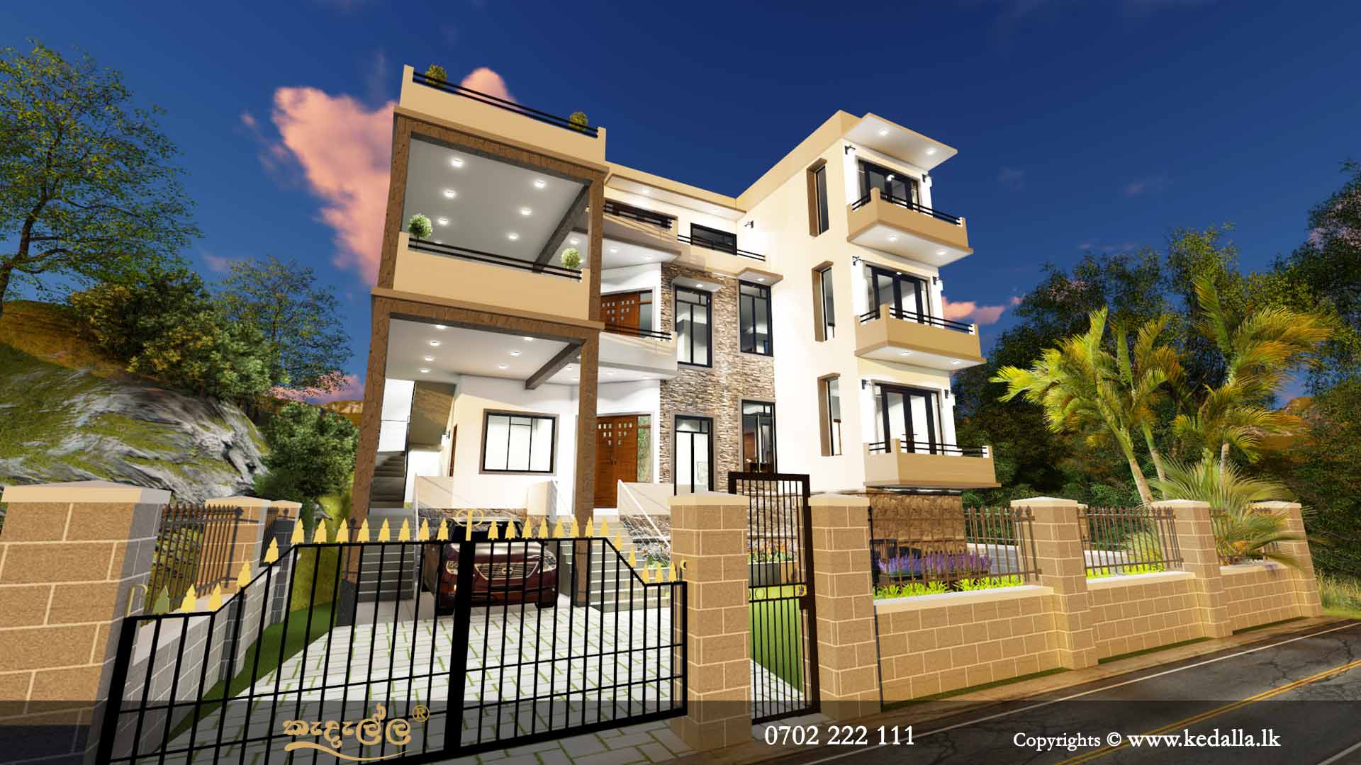 Latest box residence home exterior photo of blind wall house design for long and narrow lands