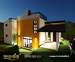 Best Kandy home architect designed Kedella Homes with beautiful roof terrace/flat roof and architectural elements