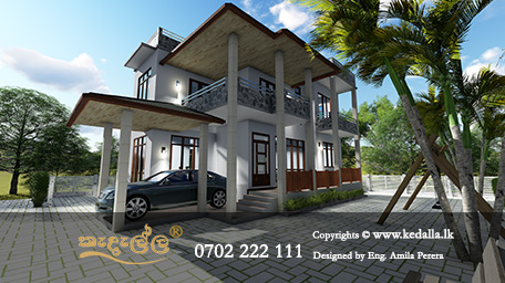 New House Design with An Elevated Open Verendah and Flat Ceiling Well Suited for a Flat Land