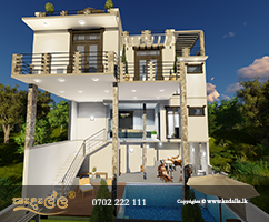Guest house plan with a lovely exterior look designed by house planners in Kandy Sri Lanka
