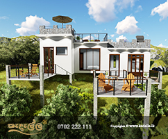Top chartered architects in Kandy Sri Lanka designed beautiful villa plans with front side large balconies