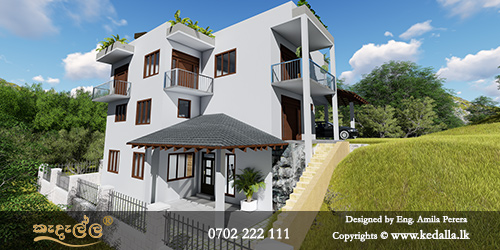 Talented architects and best home designers in Matale done mountain residence on beautiful steep ridge