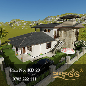 A Two Story House Plan with 3 Bedrooms and Two Bathrooms Designed by Kedella Homes Badulla