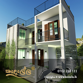Multi Level Two Story House Design with Lower Ground Floor Approved by Medadumbara Pradeshiya Sabha in Teldeniya Kandy Sri Lanka