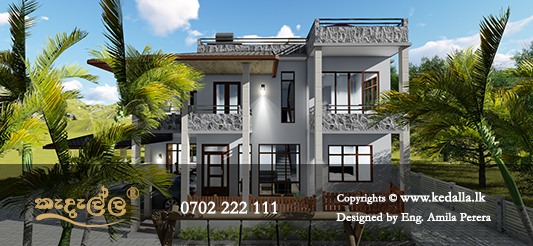 Two Story 4 bedroom Nominal Size House Design Approved by Udunuwara Pradeshiya Sabha in Kandy Sri Lanka