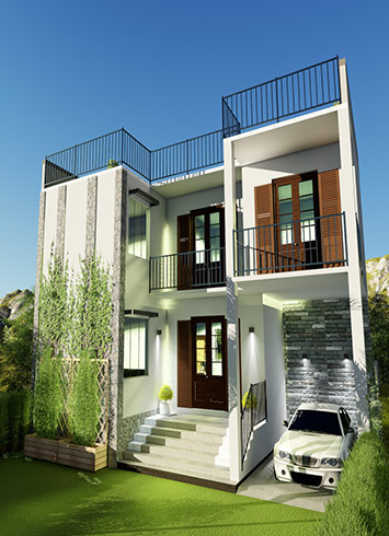 Architecturally designed two story house in Kandy