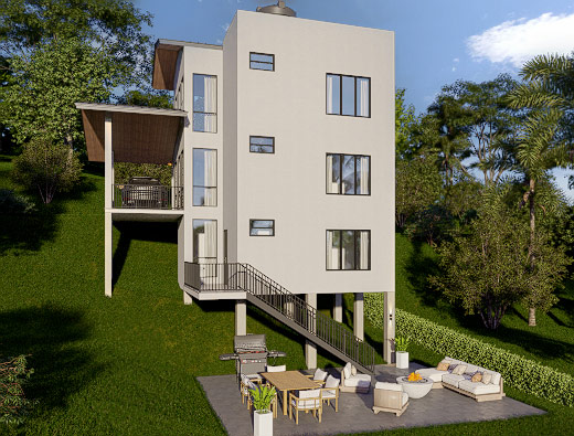 3 Story 4 Bedroom  House for Steep land  sale in Kandy Sri Lanka Kedella Homes Signature Villas in Hanthana Villa 3 3D Plan 9