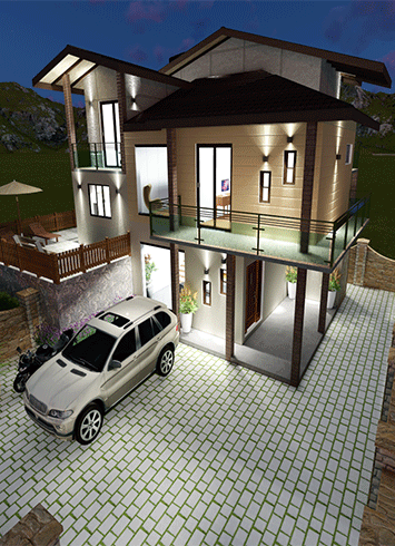 A smart Modern Two Story House Plan that delivers space, flexibility and flow. From the moment you enter, the layout invites you into a large living area from there to the dining and kitchen where cooking dining and relaxing come together effortlessly. 
