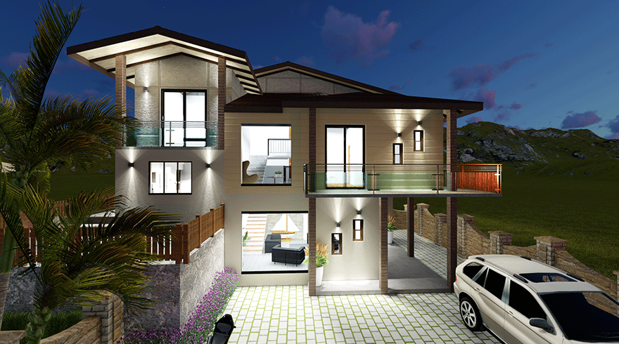 From the moment you step into this modern two story house plan you will appreciate the stylish design of this home, a stunning example of form and function. With two separate living zones and four bedrooms plus two bathrooms, this is a well appointed family home. 
