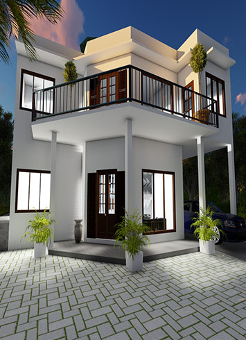 Architecturally designed two story house in Kandy