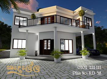 Two Story 3 Bedroom Box Type House Plan Designed by Kedella Homes