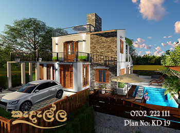 Two Story Modern House Plan with Swimming Pool Design by Kedella Homes