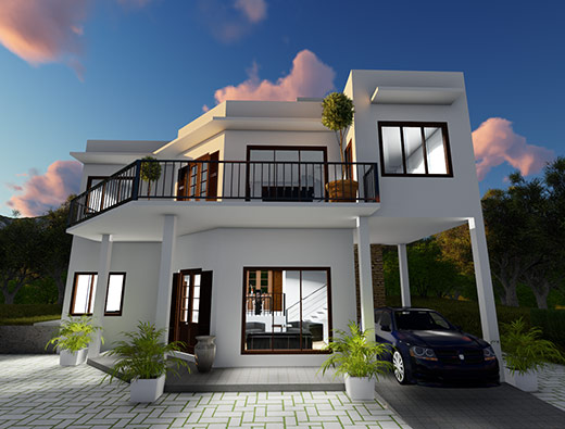 3 Bedroom 2 Bathroom Two Story Modern House Plan Designed by Kedella Homes 